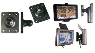 Brodit ball head adapter for all Garmin devices with 7-inch or smaller displays. Ball head diameter 17mm. (Brodit 215547) 
